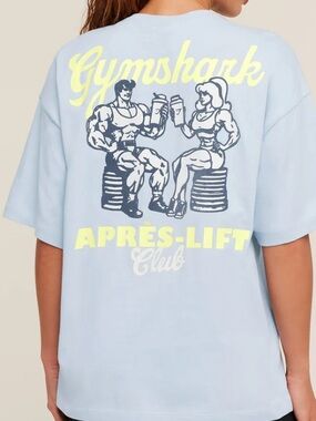 Gymshark Apres-Lift Club Graphic tee in light blue 🆕